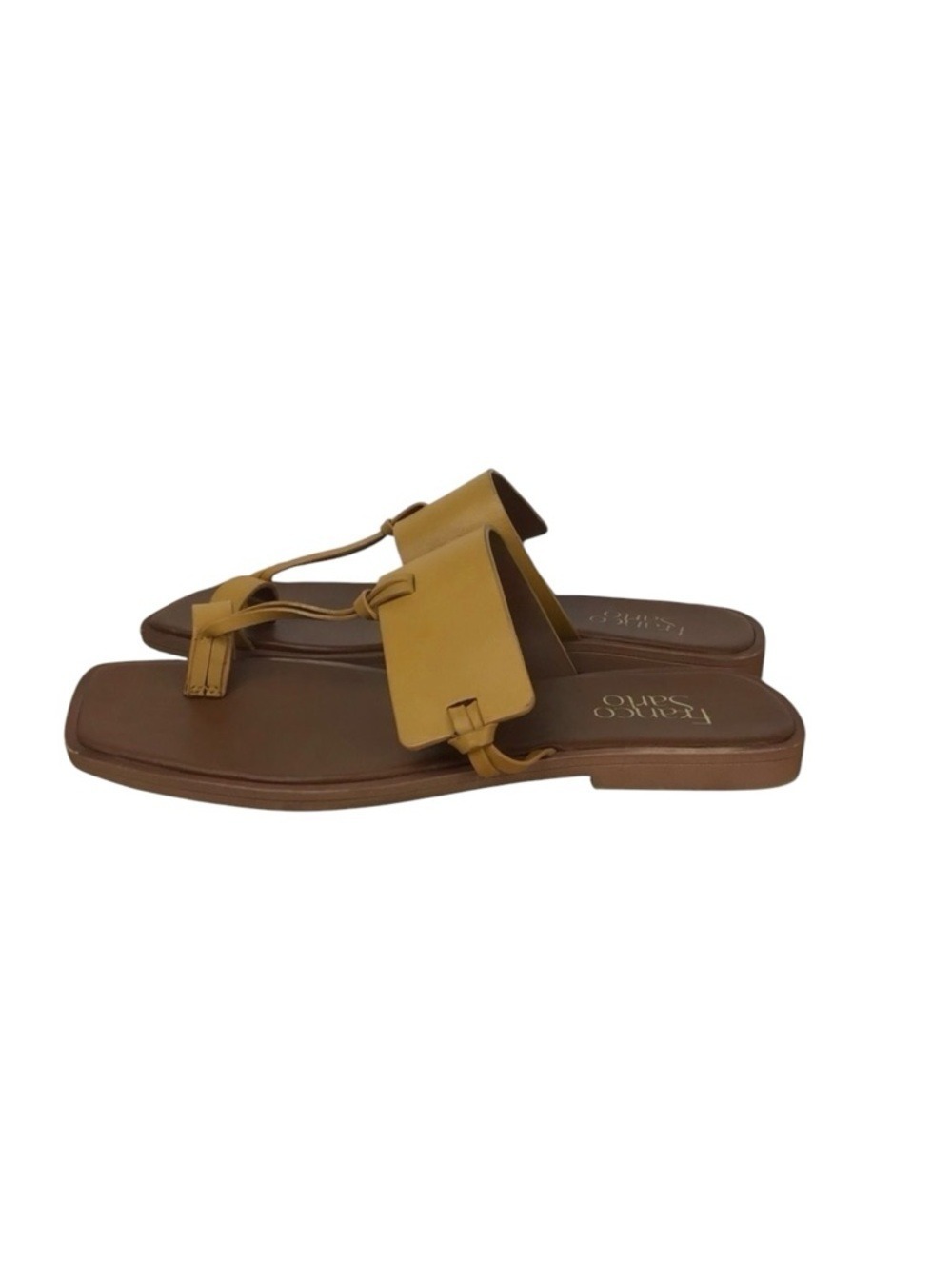FRANCO Sarto sandals yellow leather flat toe strap stylish contemporary boho 8.5